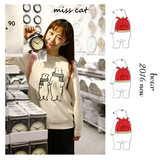 【阿猫】日本官网同款古着风学院北极熊立体布贴刺绣可爱加绒卫衣
