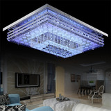 欧式水晶灯长方形1.1米客厅吸顶灯饰遥控变色led95 80CM卧室灯具