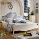地中海床高箱床储物 卧室公主床白色实木床1.8米双人床简约CMB-09