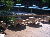 特价包邮户外家具桌椅碳化实木套装组合花园庭院阳台带伞休闲复古