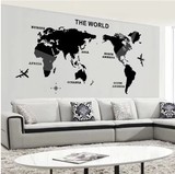包邮 世界地图 立体亚克力电视背景公司沙发3D墙贴亮面大面积正品