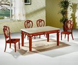 欧式餐桌椅组合 大理石实木方桌 白色长方形餐台雕花 餐厅桌 特价