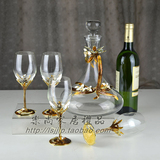 罗比罗丹珐琅彩进口水晶玻璃大红酒杯酒具套装葡萄酒杯醒酒器创意