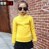 韩国品牌童装女童加厚加绒套头衫 儿童冬装2015新款大童绒衫卫衣