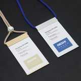创意工作证+安全挂绳 铝合金胸卡 金属证件卡套胸牌卡套 吊牌挂牌