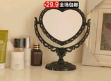 29包邮 欧式复古台式化妆镜自由调节椭圆高清镜面化妆镜镜子