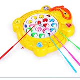 儿童钓鱼玩具 电动大号双层磁性旋转钓鱼套装 宝宝益智玩具 356双