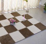 a门厅拼接成品地毯垫子正方形拼图家用长毛风绒毛吸尘地毯
