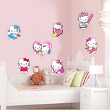 Hello Kitty凯蒂猫咪时尚温馨卧室儿童房随心贴防水可移除墙贴