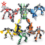 正版星钻积木积变战士3儿童塑料拼插拼装变形机器人男孩益智玩具