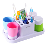 四口之家洗漱套装 牙刷架创意套装漱口杯牙膏盒（可壁挂）