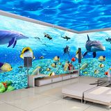 3d立体无缝大型壁画 海底世界主题儿童房电视背景墙纸 海洋壁纸