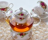 田园花茶茶具欧式花草茶具花果茶壶水果茶壶加热英式花茶茶具套装