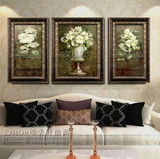 客厅餐厅卧室装饰简约欧美式有框画复古手绘油画蝴蝶玉兰花卉FF09