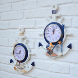 地中海风格船锚船舵造型挂钟创意家居装饰钟表壁饰钟饰儿童房饰品
