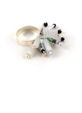 独家代理法国独立设计 进口 施华洛世奇水晶 波西米亚珍珠 银戒指