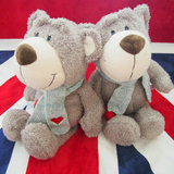 新款NICI bears 爱心熊围巾熊兄弟熊情侣熊毛绒玩具抱枕儿童玩偶