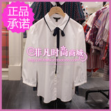 ELAND依恋专柜正品代购 16秋季纯棉白色衬衫 EEBW63851M BW63851M