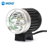 MOKE 山地自行车灯前灯强光3核T6L2夜骑灯单车装备配件USB充电灯
