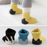 韩国新款 超厚冬季儿童睡眠袜 婴幼儿宝宝地板袜 珊瑚绒防滑袜