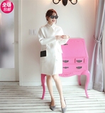韩国代购现货中长款白色显瘦女士西装外套宽松大码时尚太空棉上衣