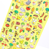 日本mw贴纸 卡通日记装饰韩国文具手帐PVC透明贴画 食物水果蔬菜