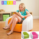 原装正品INTEX植毛U型儿童充气沙发 单人椅子 充气凳 懒人沙发