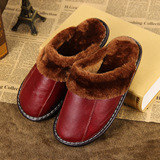 牛皮拖鞋冬季加厚款居家室内保暖鞋防滑情侣鞋牛筋底毛口拖鞋包邮