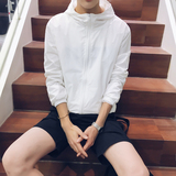 海蓝之家外贸男装2016韩版夏装新款多色休闲百搭防晒衣纯色外套