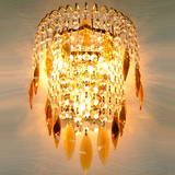 现代简约欧式创意时尚金色壁灯走廊客厅壁灯床头墙LED水晶壁灯