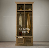 SENNA-欧式家具 田园橡木衣帽柜 实木进门玄关柜 美式乡村衣柜橱