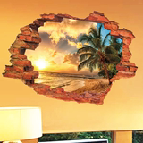 3D视觉浪漫风景立体感贴画个性创意墙壁装饰贴画PVC乳白膜墙贴纸