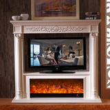 欧式壁炉电视柜装饰柜美式实木壁炉送LED炉芯 白色1.8米定制壁炉