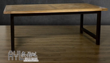 美式乡村家具新款餐桌实木会议桌铁艺仿锈做旧长方形大餐桌办公桌