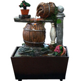 工艺品欧式木桶创意喷泉家居饰品创意客厅流水招财桌面小摆件礼品