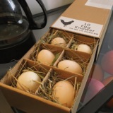 10枚 鸡蛋包装 干草鸡蛋盒 创意进口牛皮纸包装盒 礼品盒批发包邮