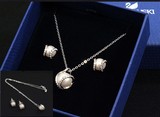 施华洛世奇正品代购珍珠项链耳钉套装水晶耳环吊坠1081922礼物