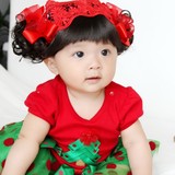韩国女婴儿发带 宝宝公主假发发饰品女孩拍照头带头套韩版6-12
