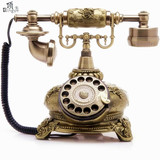顶爷时尚创意旋转盘仿古欧式田园复古电话机家用办公座机固定电话