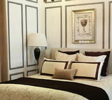 高档棉麻新中式床品套件新古典风格床上用品别墅样板房软装多件套