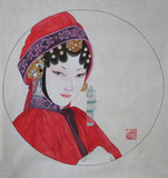 纯手绘真迹中国画工笔画古典戏曲人物仕女可定制客厅办公室装饰