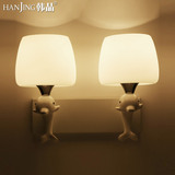 LED壁灯床头灯卧室温馨过道创意铁艺简约现代个性双头墙壁灯灯具