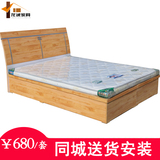 武汉全实木床橡木床双人板式单人床1.2米1.5米1.8米床带椰棕床垫