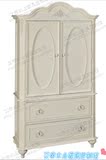 XV0019欧式雕花衣柜美式实木家具定制韩式白色带抽储物柜双门衣柜