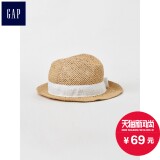 Gap童|刺绣镂空蝴蝶结装饰编织遮阳帽167539 女帽子休闲