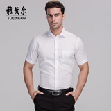Youngor/雅戈尔短袖男衬衫专柜正品新款涤棉免烫白色商务半袖衬衣