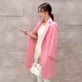 妮妮女大衣冬装新款韩版修身显瘦中长款羊绒尼子大码加厚毛呢外套