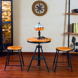 美式复古铁艺咖啡厅桌椅套件实木室内外酒吧桌椅休闲桌椅组合特价