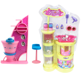 芭比娃娃动物柜 儿童过家家玩具配件 生日礼物 猫兔鼠 粮盆 椅子