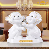 猴年猴子摆件新中式创意家居客厅房间装饰品情侣结婚礼品新年礼物